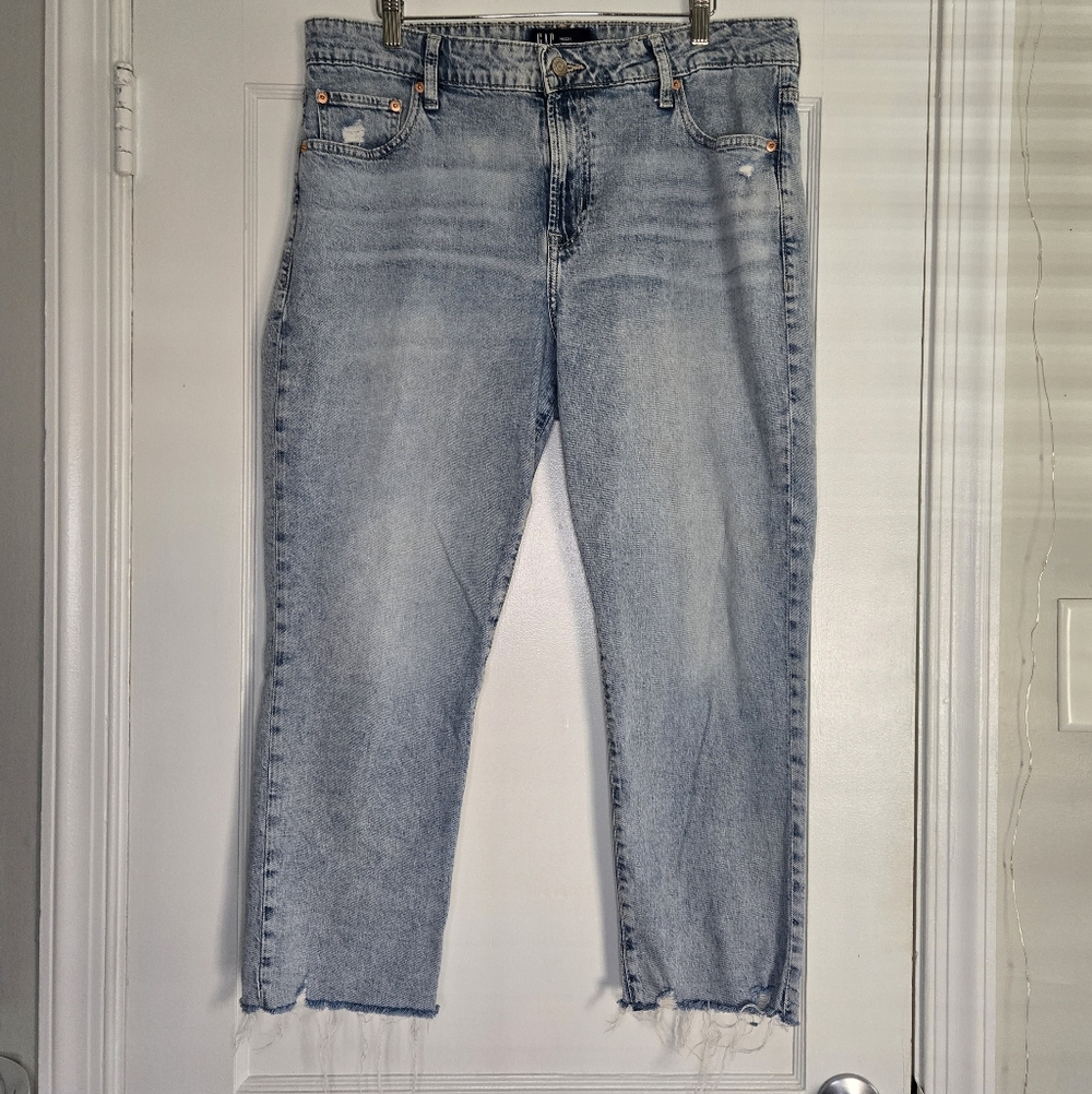 GAP Distressed Slim Boyfriend Blue Jean - Women's 14/32R